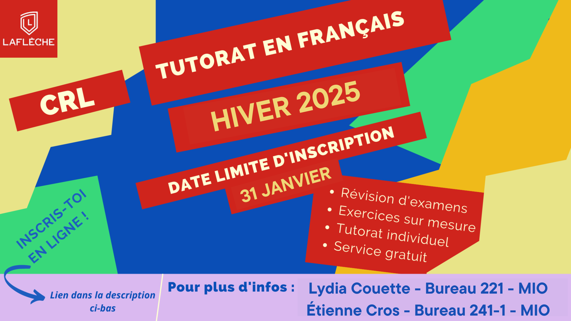 Inscription au CRL pour la session d’hiver
